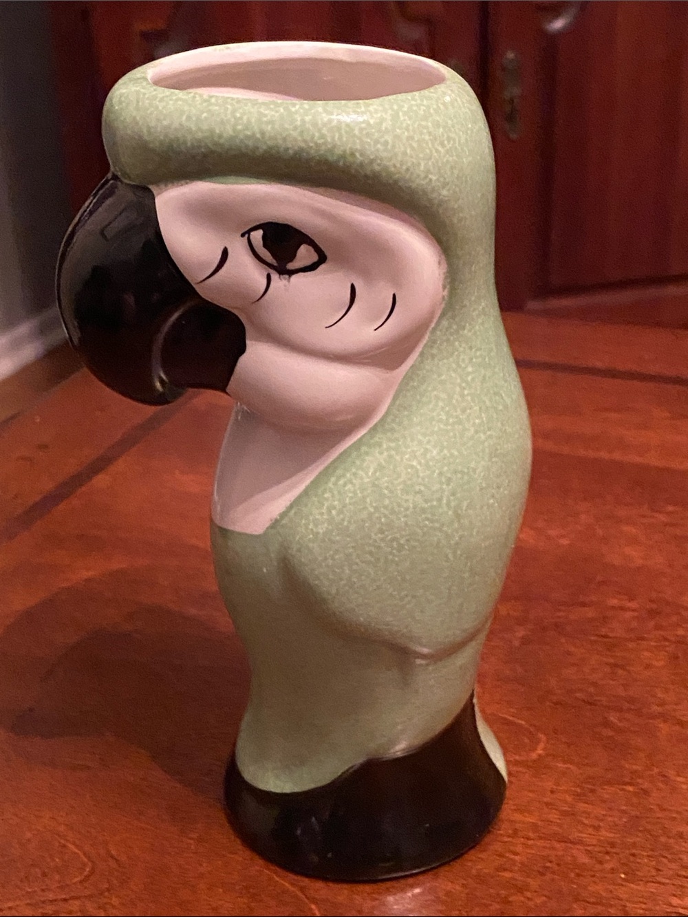 Mint Green Ceramic Parrot Vase - Decorative Home Accent